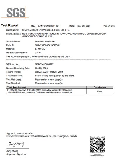 SGS ROHS Test Report